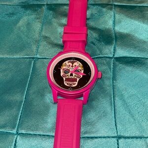 Hot Pink Sugar Skull Watch